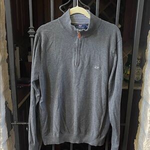 Vineyard Vines Charcoal Zip-Up Sweater
